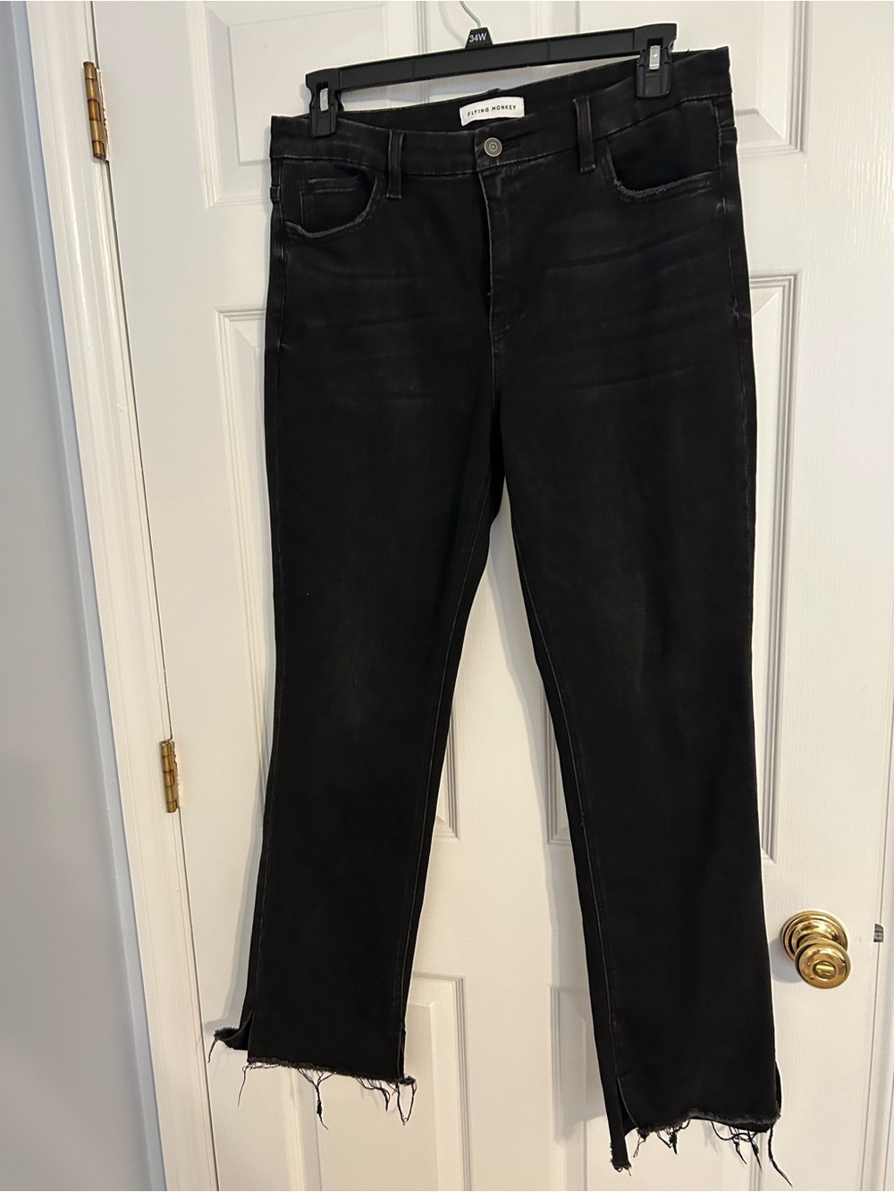 Flying Monkey Black High-Rise Raw Hem Jeans